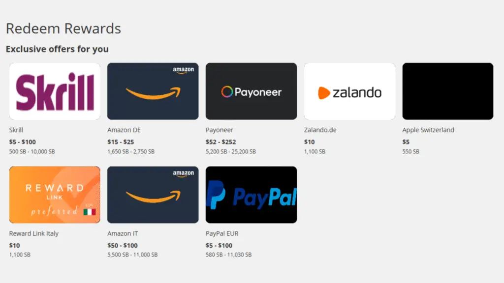 Redeem earning from swagbucks